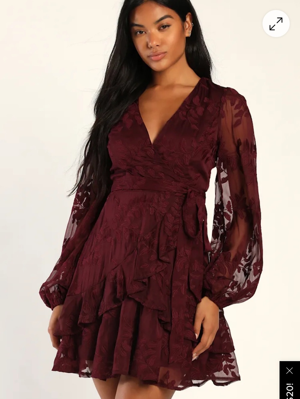 NWT Lulus Romance Floral Embroidered Mini Dress Size Small